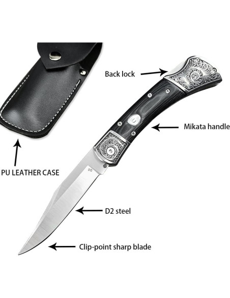 Cuchillo de bolsillo Goshawk G158-110 EDC acero D2 plegable Cuchillo de bolsillo Goshawk G158-110 EDC acero D2 plegable