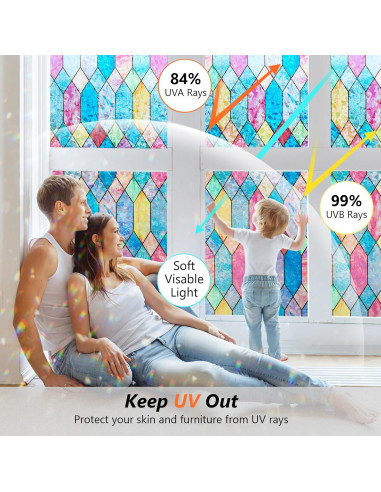 Película para Ventanas Kromapolis Rejilla Arcoíris 44.5x199.7cm