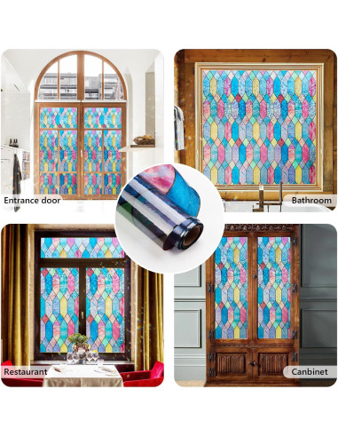 Película para Ventanas Kromapolis Rejilla Arcoíris 44.5x199.7cm