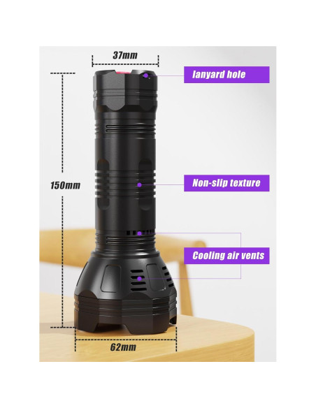 Linterna UV Recargable Minorz CL4000 365-395nm 51 LEDs Linterna UV Recargable Minorz CL4000 365-395nm 51 LEDs