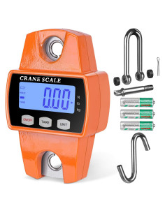 Balanza Digital Colgante ROMECH 300Kg Naranja Portátil