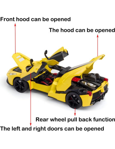 Coche de Juguete LaFerrari iLooboo 1:24 Amarillo con Luz y Sonido