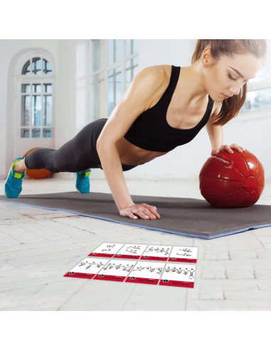 Tarjetas de Ejercicio con Balón Medicinal NewMe Fitness - 62 Piezas
