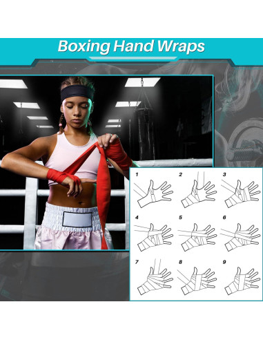 Envolturas de Mano de Boxeo Junkin 24 Piezas 2.5m MMA