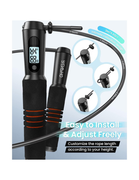 Cuerda de Salto Inteligente RENPHO con Contador y APP 3m Cuerda de Salto Inteligente RENPHO con Contador y APP 3m