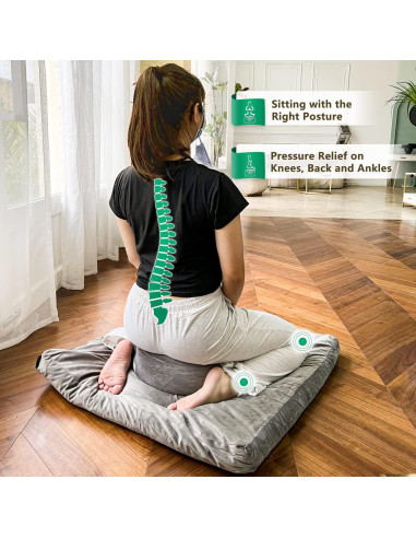 Cojín de Meditación Hihealer Grande con Relleno de Trigo Sarraceno