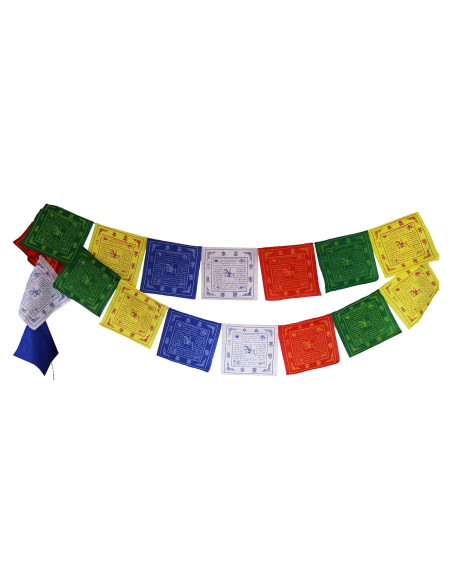 Banderas de Oración Tibetanas Nervana - Algodón Premium 25 Piezas Banderas de Oración Tibetanas Nervana - Algodón Premium 25 Piezas