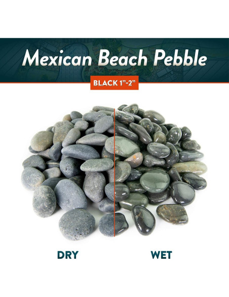 Guijarros de Playa Mexicanos 9.07 kg Negro 1.27-2.54 cm Guijarros de Playa Mexicanos 9.07 kg Negro 1.27-2.54 cm