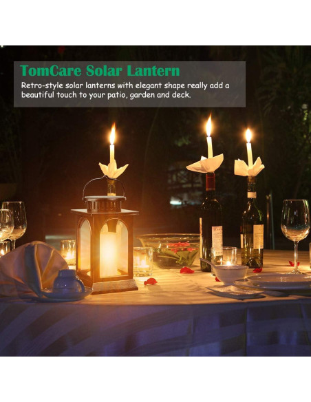 Linterna Solar TomCare de Metal con Llama Parpadeante - 2 Pzas Bronce Linterna Solar TomCare de Metal con Llama Parpadeante - 2 Pzas Bronce