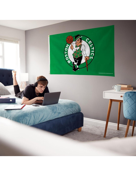 Bandera Boston Celtics Rico Industries 91x152 cm con Ojales Bandera Boston Celtics Rico Industries 91x152 cm con Ojales