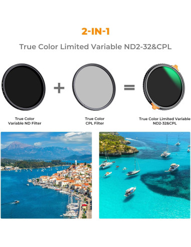 Filtro ND Variable y CPL K&F Concept 67mm Nano-X