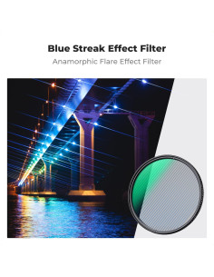 Filtro Anamórfico Circular K&F Concept 67mm Efecto Azul 2