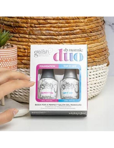 Gelish Dúo Dinámico - Gel Base y Top Coat 15mL Cada Uno