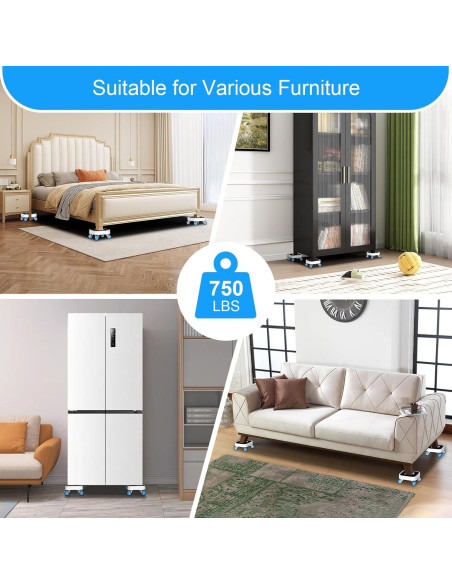 Deslizador de Muebles KISSCORE con Ruedas 340kg - Juego de Herramientas Deslizador de Muebles KISSCORE con Ruedas 340kg - Juego de Herramientas