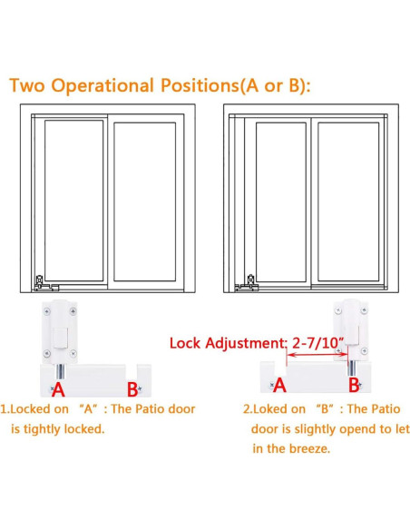 Cerradura de Seguridad para Puerta Corredera HauSun - A Prueba de Niños - Instalación Superior e Inferior Cerradura de Seguridad para Puerta Corredera HauSun - A Prueba de Niños - Instalación Superior e Inferior