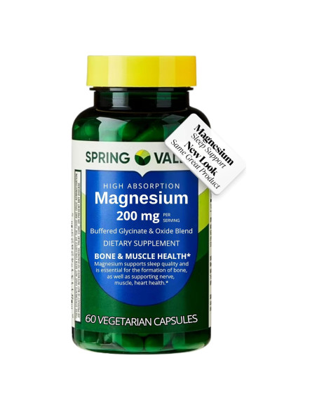 Suplemento Dietético Magnesio Spring Valley 200 mg 60 Cápsulas Suplemento Dietético Magnesio Spring Valley 200 mg 60 Cápsulas