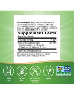 Extracto de Rhodiola Nature's Way 250 mg, 60 Cápsulas Veganas 2