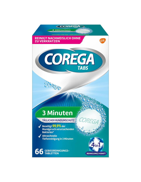 Tabletas de Limpieza Rápida Corega para Dentaduras 66 Unidades Tabletas de Limpieza Rápida Corega para Dentaduras 66 Unidades