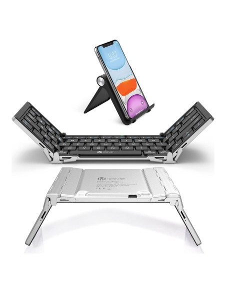 Teclado Bluetooth Plegable iClever BK03, Ultra Delgado, USB-C Teclado Bluetooth Plegable iClever BK03, Ultra Delgado, USB-C