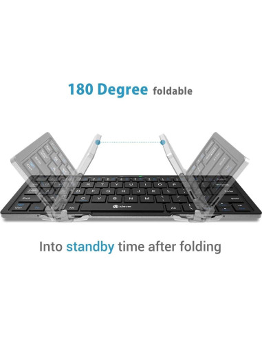 Teclado Bluetooth Plegable iClever BK03, Ultra Delgado, USB-C