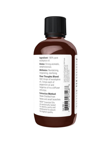 Aceite Esencial de Eucalipto NOW 100% Puro 118.3 ml