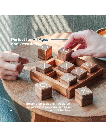 Juego de Tres en Raya de Madera BSIRI 14x14 cm - Ideal para Niños y Adultos Juego de Tres en Raya de Madera BSIRI 14x14 cm - Ideal para Niños y Adultos