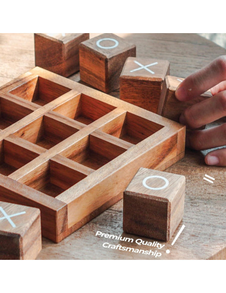 Juego de Tres en Raya de Madera BSIRI 14x14 cm - Ideal para Niños y Adultos Juego de Tres en Raya de Madera BSIRI 14x14 cm - Ideal para Niños y Adultos