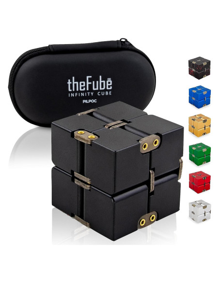 Cubo Infinito Antiestrés PILPOC elFube Negro Aluminio Cubo Infinito Antiestrés PILPOC elFube Negro Aluminio