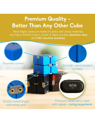 Cubo Infinito Antiestrés PILPOC elFube Negro Aluminio