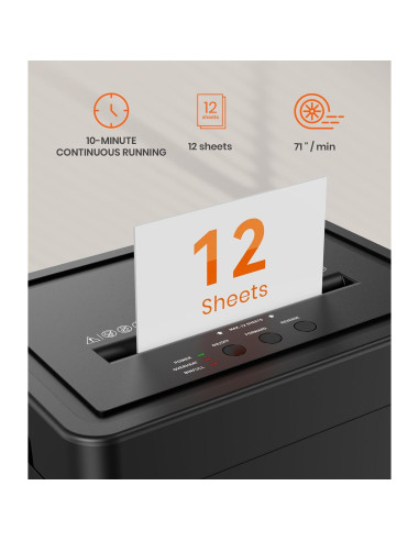 Destructora de Papel Frossvt Micro-Corte P-4 12 Hojas 10 Min