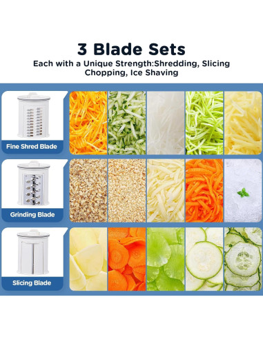 Rallador Eléctrico Aobosi 3 en 1 para Verduras y Queso