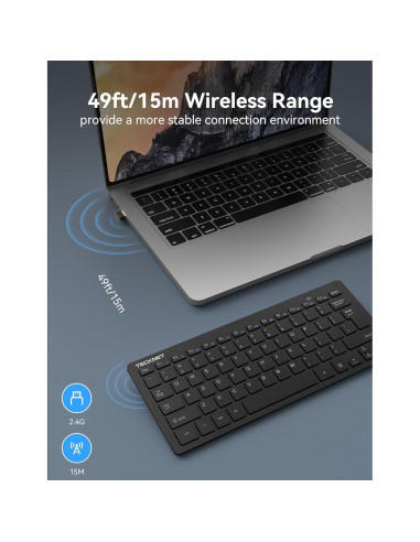 Teclado Inalámbrico TECKNET EKB005 Compacto Negro