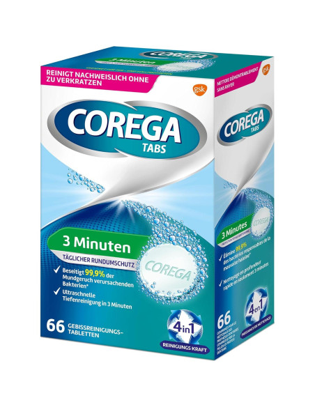Tabletas de Limpieza Rápida Corega para Dentaduras 66 Unidades Tabletas de Limpieza Rápida Corega para Dentaduras 66 Unidades