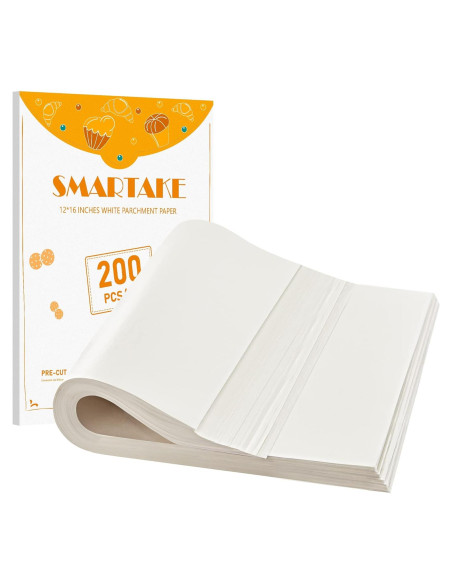 SMARTAKE 200 Hojas de Papel Pergamino 30x40 cm Anti-adherente SMARTAKE 200 Hojas de Papel Pergamino 30x40 cm Anti-adherente