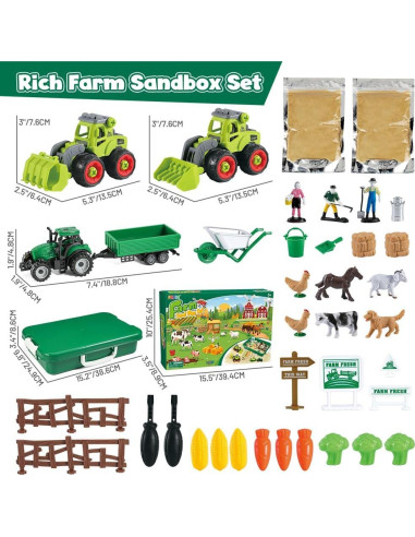 Conjunto de Juguetes de Granja FRUSE con Tractor RC y Arena