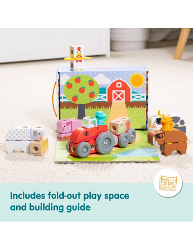 Bloques de Madera Conectables Melissa & Doug Granja 56 Piezas