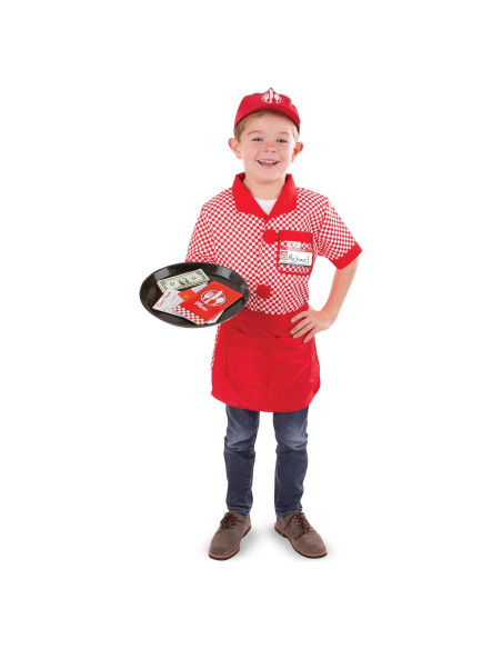 Disfraz de Servidor de Restaurante Melissa & Doug para Niños 3-6 Años Disfraz de Servidor de Restaurante Melissa & Doug para Niños 3-6 Años