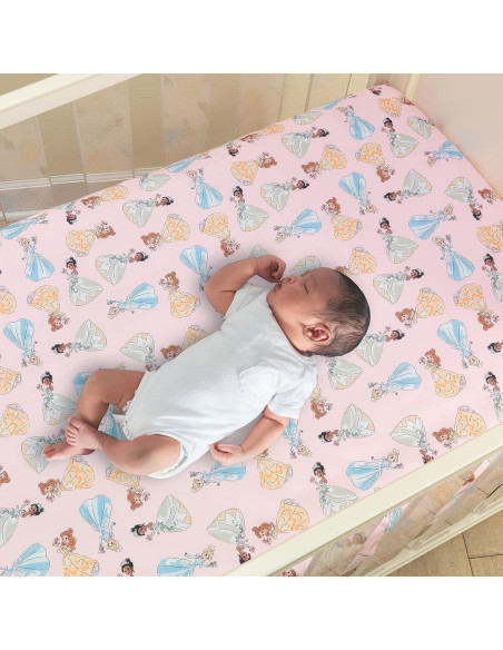 Conjunto de Ropa de Cuna Disney Princesas Lambs & Ivy 3 Piezas Rosa Conjunto de Ropa de Cuna Disney Princesas Lambs & Ivy 3 Piezas Rosa