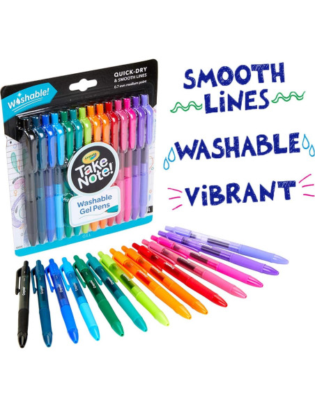 Bolígrafos de Gel Lavables Crayola Take Note 14 Colores Bolígrafos de Gel Lavables Crayola Take Note 14 Colores