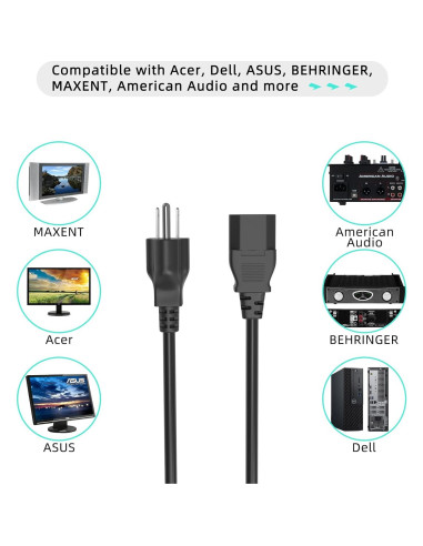 Cable de Alimentación AC 1.83m UL para Proyector BenQ HT2050A
