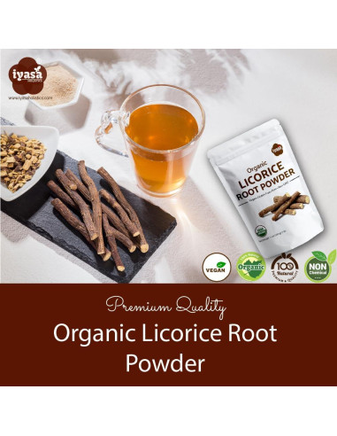 Polvo de raíz de regaliz orgánico Iyasa 113 g - Expectorante natural
