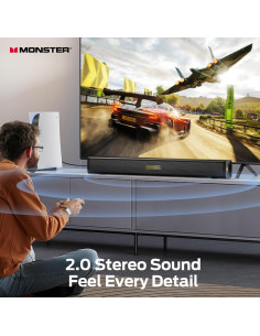 Barra de Sonido Bluetooth Monster S220 2.0CH con Bajo Potente 2