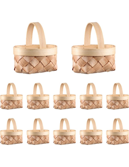 24 Cestas Tejidas DOITOOL Mini para Decoración y Fiestas 24 Cestas Tejidas DOITOOL Mini para Decoración y Fiestas