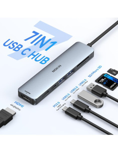 Adaptador Hub HDMI USB C MOKiN 7 en 1 4K 100W para MacBook 2