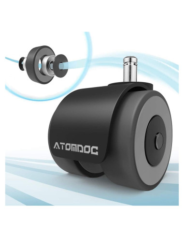 Ruedas de Caster ATOMDOC 5 para Sillas de Oficina 5.08 cm