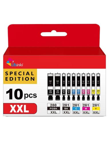 Paquete de 10 Cartuchos de Tinta Canon PGI-280XXL/CLI-281XXL