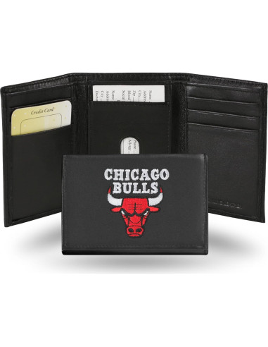 Cartera Trifold de Cuero Genuino Rico Industries NBA Chicago Bulls