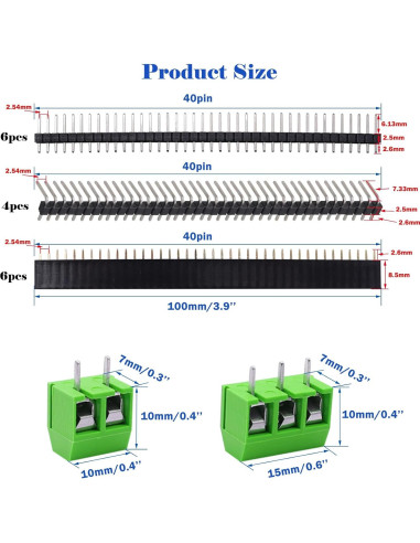Kit de Prototipos PCB Tnisesm Doble Cara 5 Placas 2.54mm