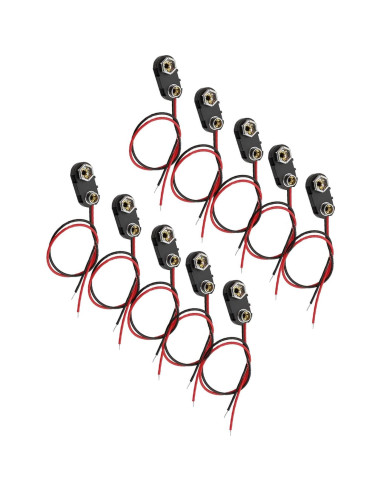 Clip Conector de Batería 9V NUEAYMS - 10 Pcs Pigtail