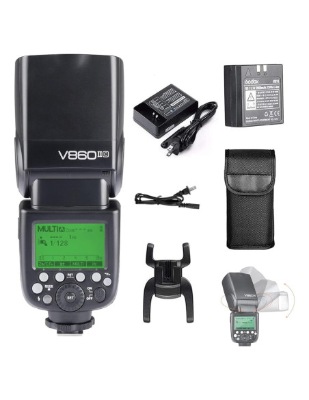 Flash Godox V860II-C E-TTL para Canon - GN60, 1.5s Reciclaje Flash Godox V860II-C E-TTL para Canon - GN60, 1.5s Reciclaje